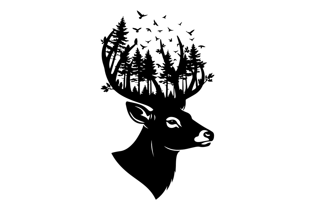Deer Antler Silhouette Bundle, an Object Illustration by yasushie (Photo 19 of 31)