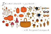 Autumn - seamless pattern & clipart, a Seasonal Illustration by Liiafis (Thumbnail 2 of 13)