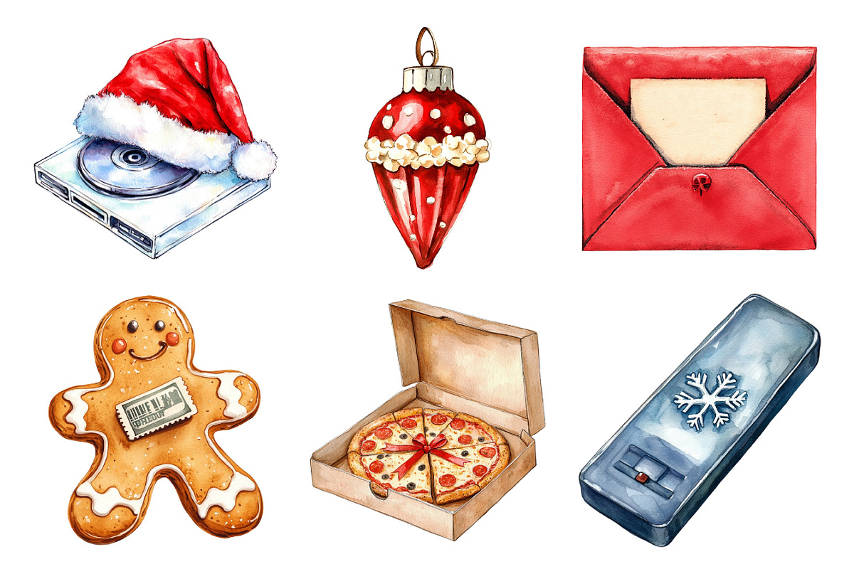 Christmas Movie Night Clipart Bundle, an Illustration by Daily.Designs (Photo 2 of 5)