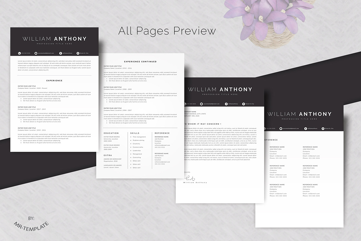 Resume/CV 4 Pages Word, a Resume Template by Mr-Template (Photo 4 of 5)