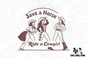 Vintage Western CowGirl SVG Bundle, an Object Illustration by Ya_ Design Store (Thumbnail 7 of 11)