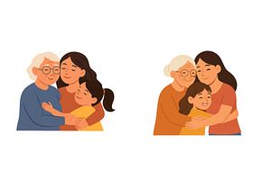 Generations connect through love in, a Person Illustration by ZinetroN