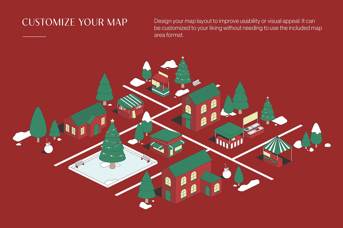 Christmas Market Map Maker Kit, an Object Illustration by DesignerCandies