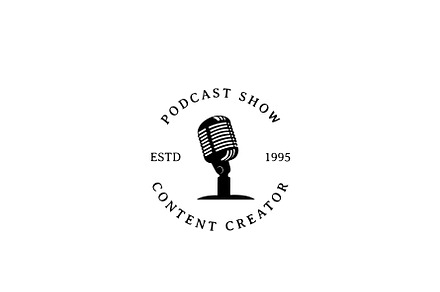 Vintage Podcast Show Logo Design, a Branding & Logo Template by AlvinStd