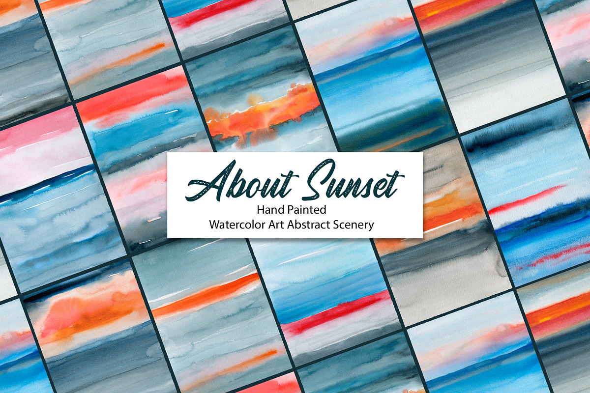About Sunset, Watercolor Scenery, a Background Graphic by Marmoris.Arts (Photo 17 of 17)