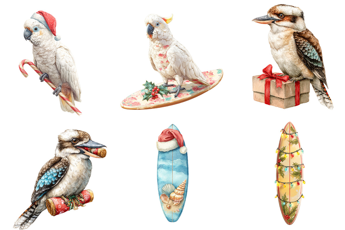 Australian Christmas Clipart, an Illustration by DreamArtGraphic (Photo 3 of 4)