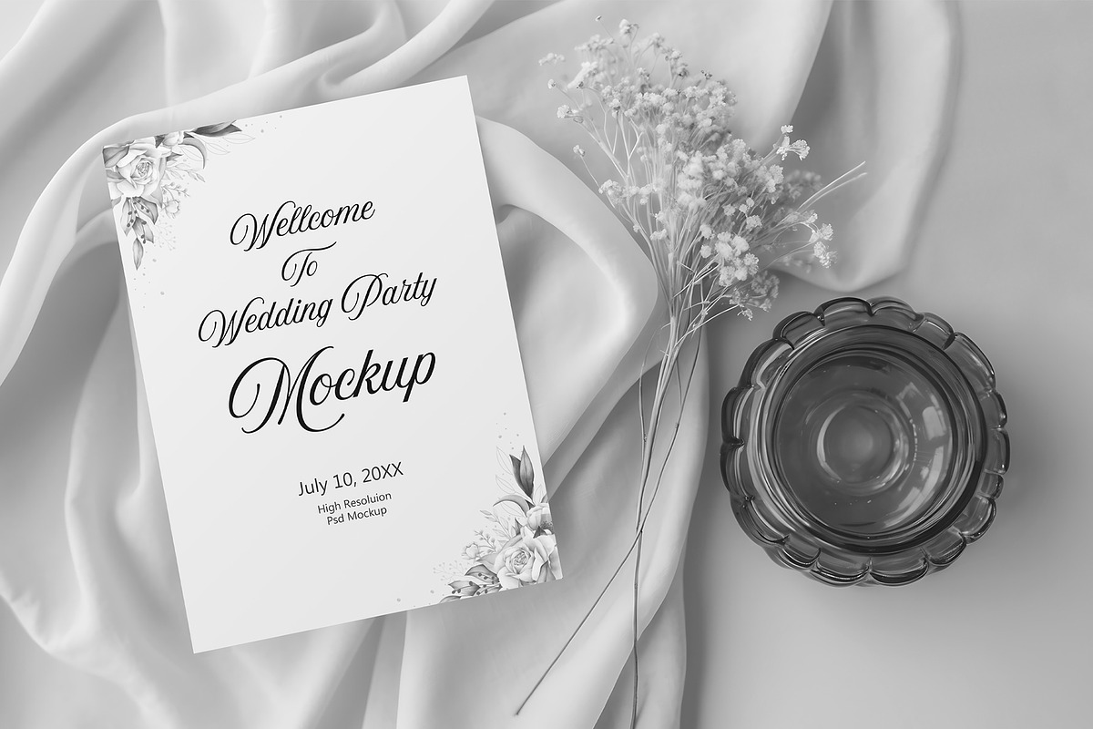 Wedding Party Invitation Card Mockup, a Product Mockup by graphypix (Photo 2 of 4)