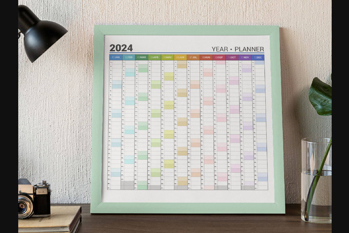 Calendar 2024 Planner Simple Style, a Stationery Template by WORAKAMON Design Studio (Photo 5 of 5)
