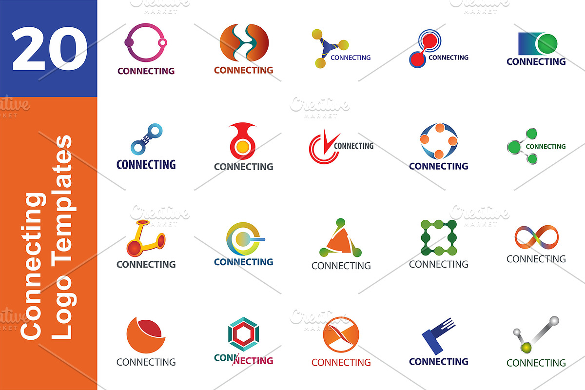 20 Logo Connecting Templates Bundle, a Branding & Logo Template by ...