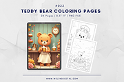 20 Teddy Bear Coloring Pages Digital, an Illustration by Wilin Digital (Thumbnail 1 of 3)