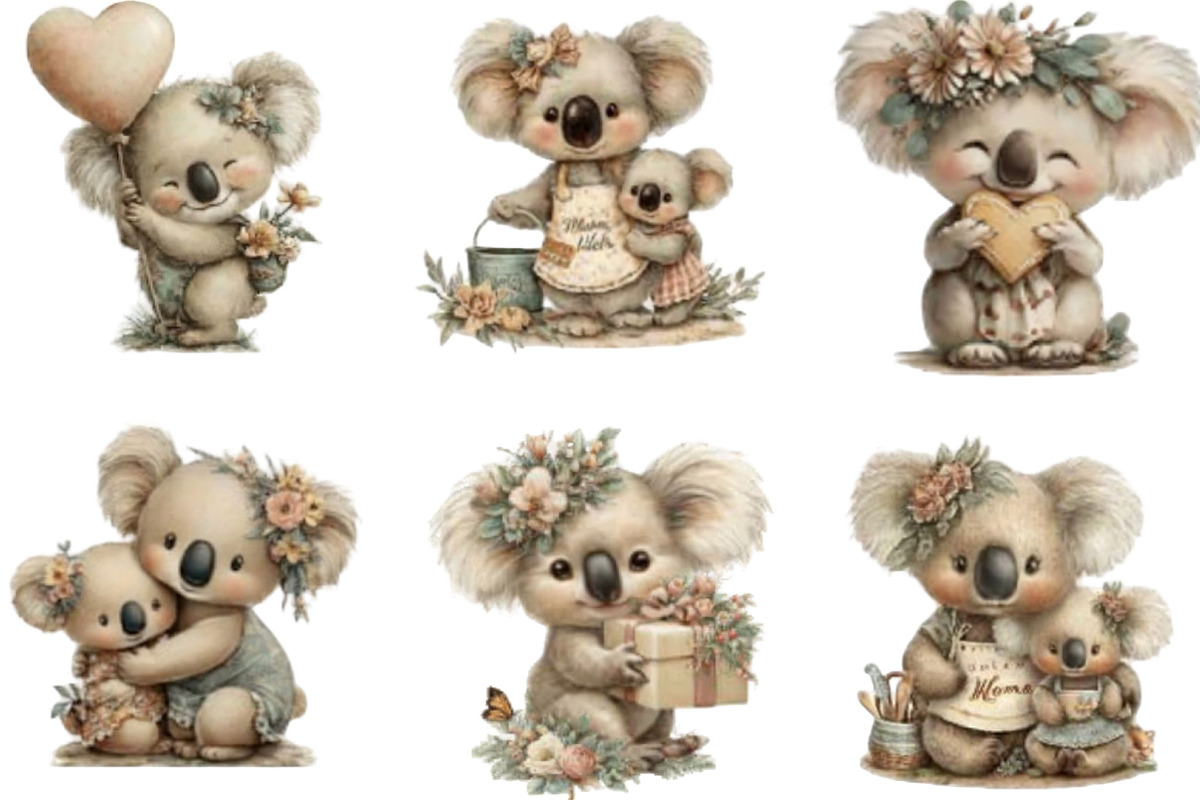 Mothers Day Funny Koala Clipart, an Illustration by Designking (Photo 2 of 5)