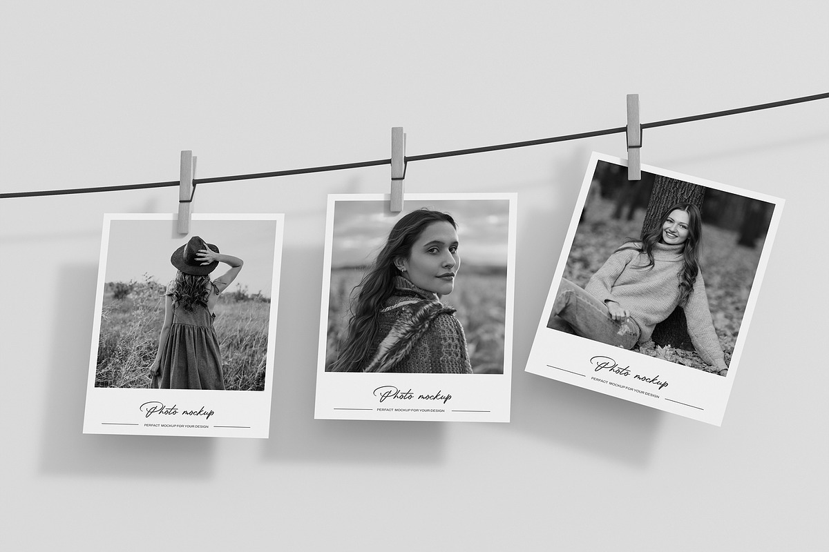 Polaroid Photo Mockup on Rope, a Product Mockup by graphypix (Photo 3 of 4)