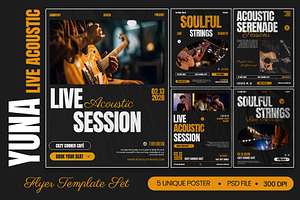 Yuna - Live Accoustic Flyer Template, a Flyer Template by Inviline.co