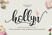 Hollyn + Extras, a Script Font by vanroem (Thumbnail 1 of 11)