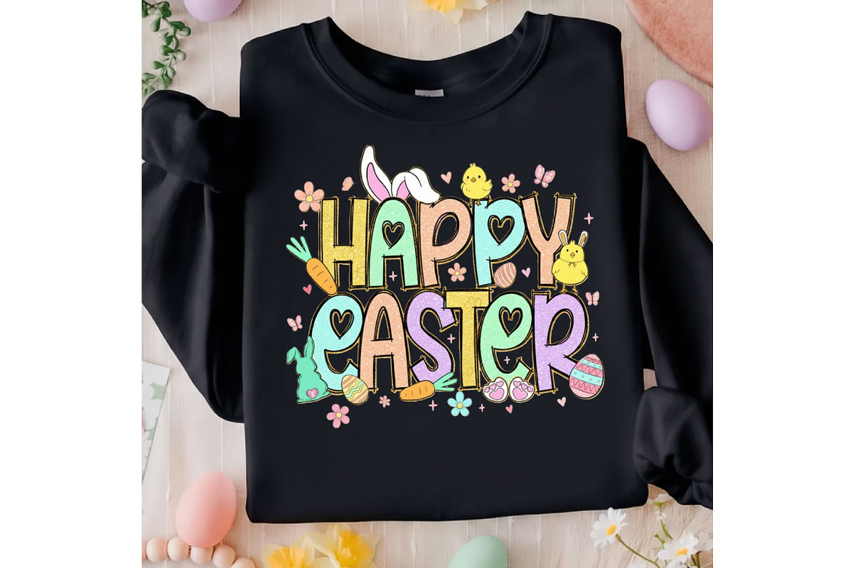 Glitter Happy Easter Png, an Illustration by Designking (Photo 5 of 6)