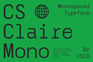CS Claire Mono – Monospaced Typeface, a Sans Serif Font by Craft Supply Co.