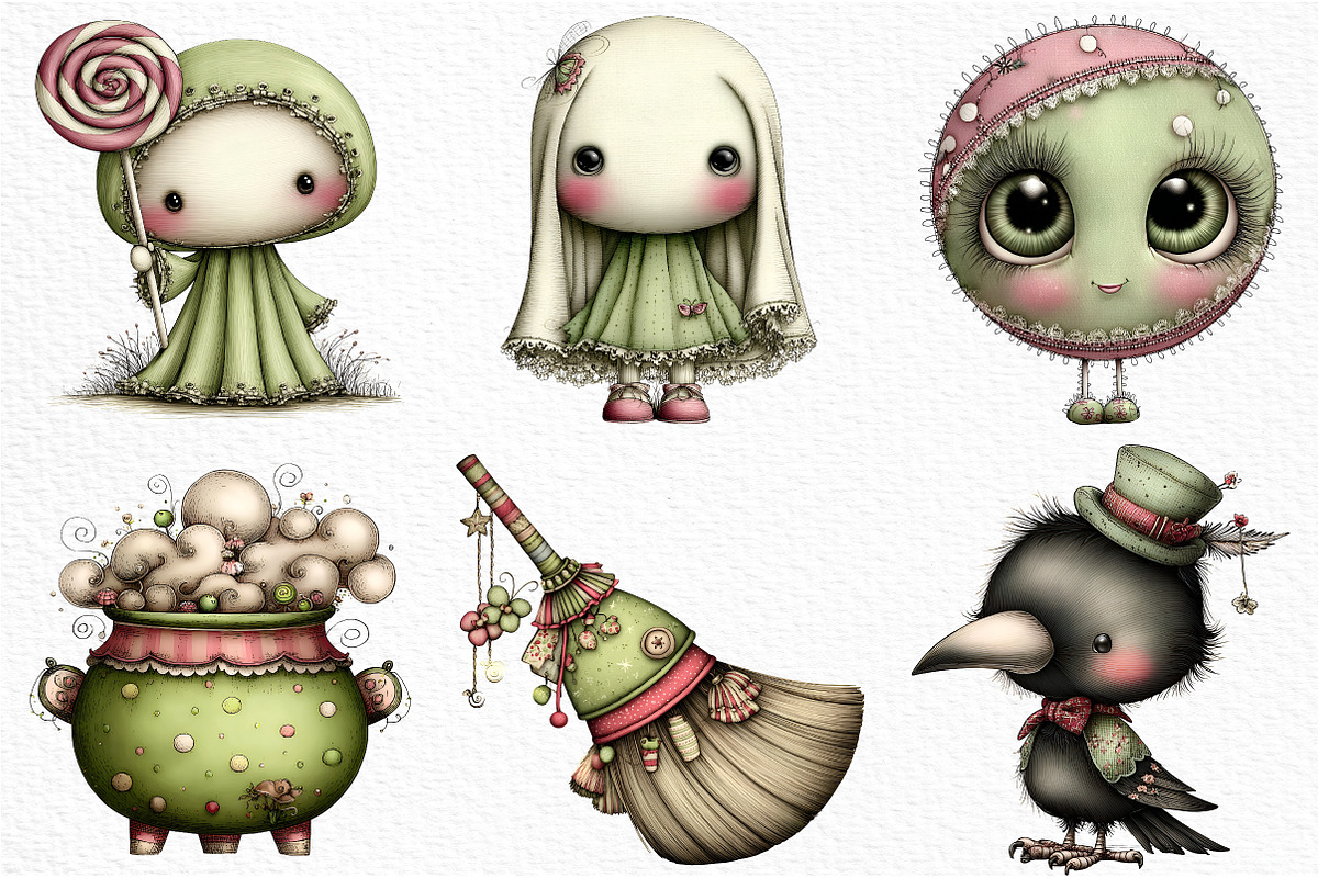 Whimsical Halloween Clipart Bundle, an Illustration by Craft Nest (Photo 6 of 6)