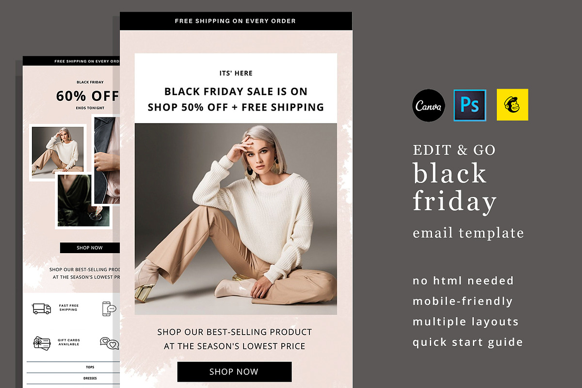 Black Friday Email Template, an Email Template by Edit & Go Templates (Photo 1 of 6)