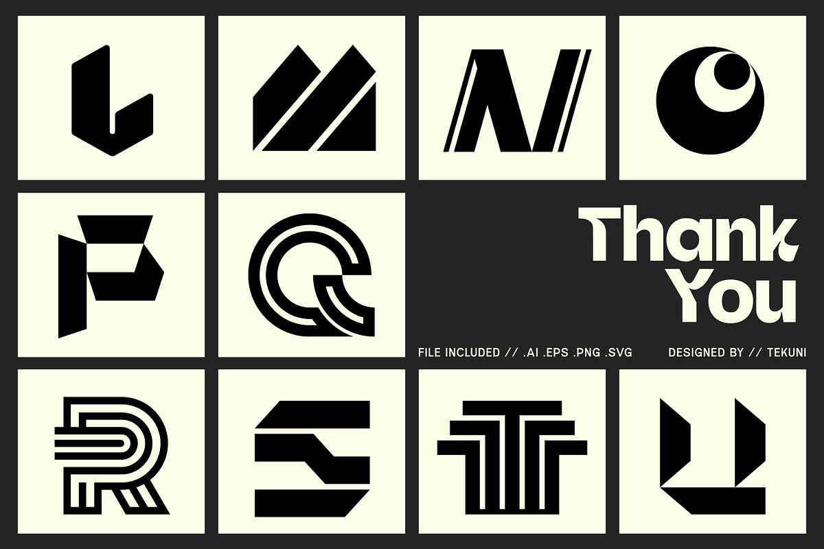 Letter Logo Template Vol 3, a Solid Icon by Tekuni (Photo 12 of 12)