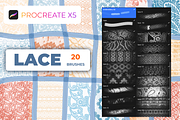 20 lace Procreate Brush Set, a Brush Add-On by Graphics Resources (Thumbnail 2 of 9)
