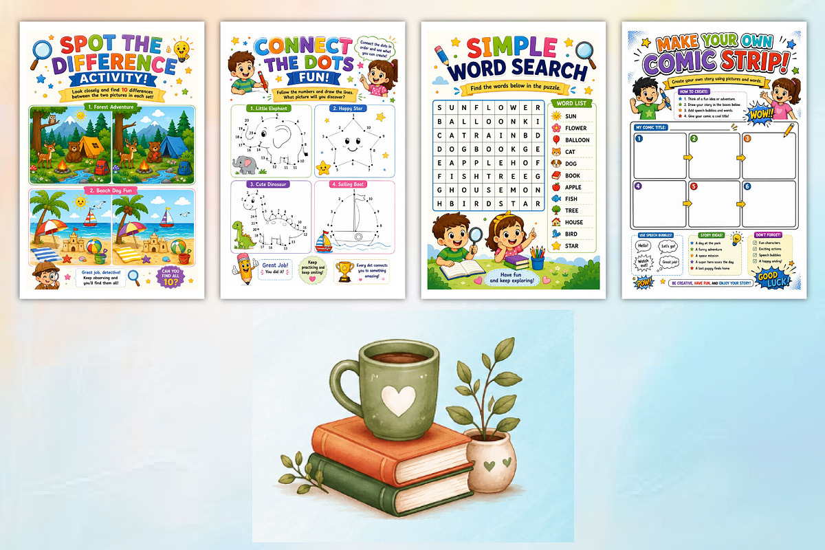 Creative Activity Prompt Book, a Stationery Template by Designmela01 (Photo 4 of 4)