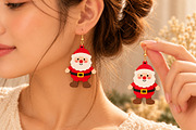Santa Claus Earrings Laser Cut SVG, an Object Graphic by Canvas Craft (Thumbnail 3 of 4)