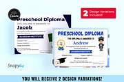 Preschool Graduation Diploma Canva, a Card Template by Snapybiz (Thumbnail 1 of 7)
