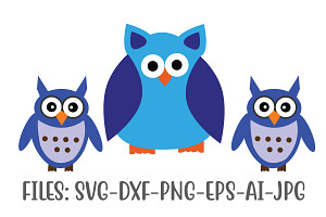 Blue Owl Clip Art, an Icon by CrexoraLab