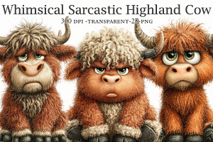 Whimsical sarcastic highland cow, a Seasonal Illustration by Designworld