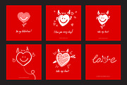Valentine`s Day Greeting Cards, an Illustration by GalaStudio (Thumbnail 3 of 5)