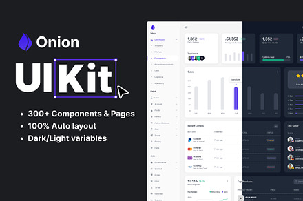 Onion - Figma Admin Dashboard UI Kit, an UI Kit Template by UI Lib