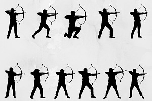 Archery Silhouettes SVG, a Sport Illustration by newminddesign