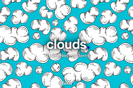 Clouds Seamless Doodle Patterns