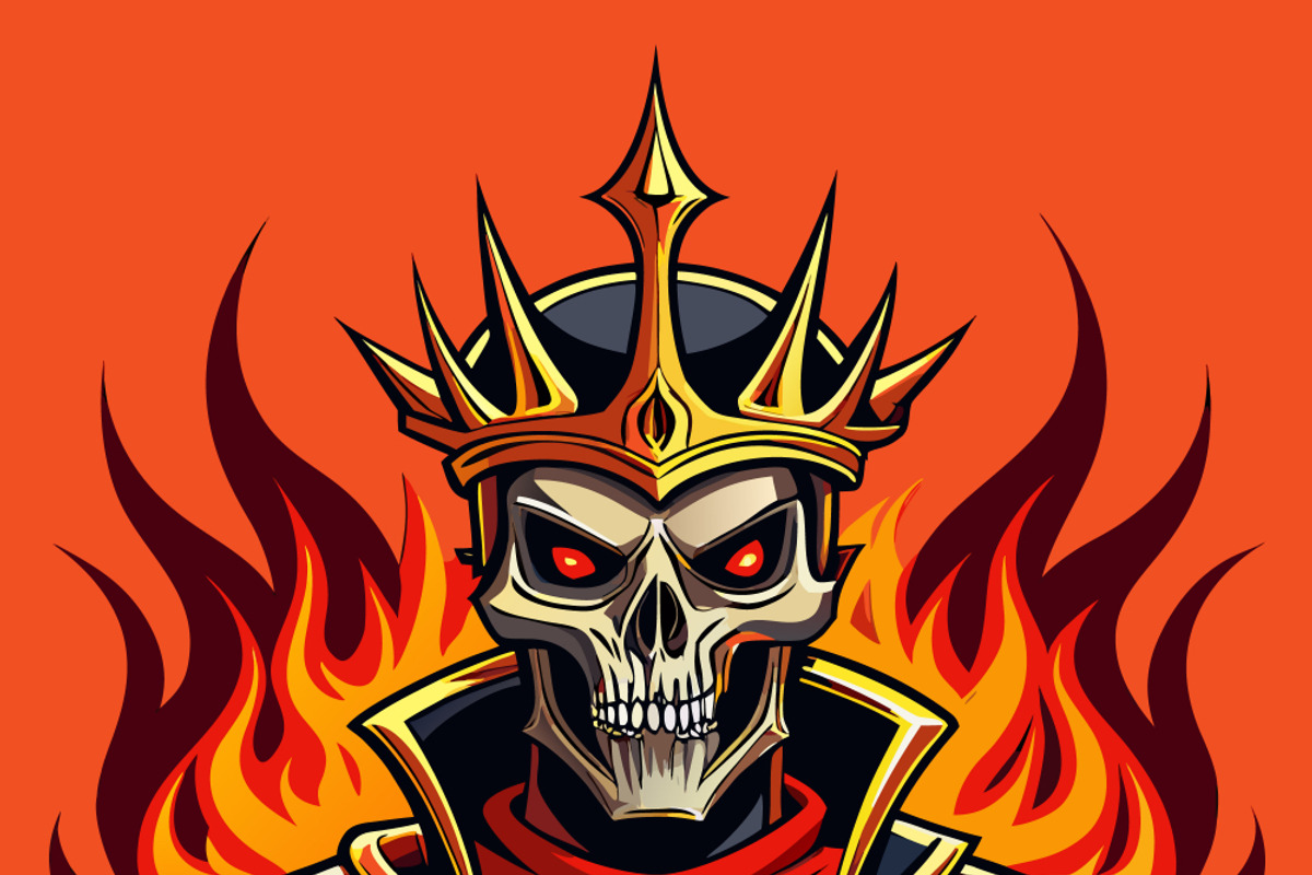 Skeleton King with Golden Crown, an Object Illustration by SouravDesign (Photo 1 of 3)