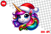 Christmas Unicorn Clipart Bundle, an Animal Illustration by taramija (Thumbnail 20 of 26)