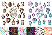 Gems Hand Drawn Vector Set, a Graphic by KsanasK.Art (Thumbnail 2 of 2)