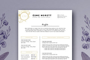 Feminine Resume Template, a Resume Template by Botanica Paperie (Thumbnail 1 of 4)