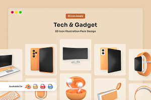 Digital Device 3D Icon Collection, a Technology Illustration by twinstd
