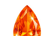 Pear shaped orange faceted gemstone, an Object Illustration by ZinetroN (Thumbnail 3 of 3)