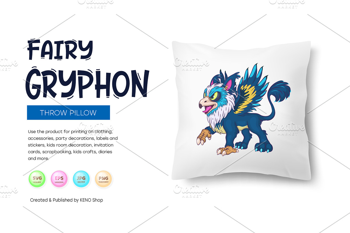 Fairy Cartoon Gryphon., an Animal Illustration by KENO Mascots (Photo 7 of 8)