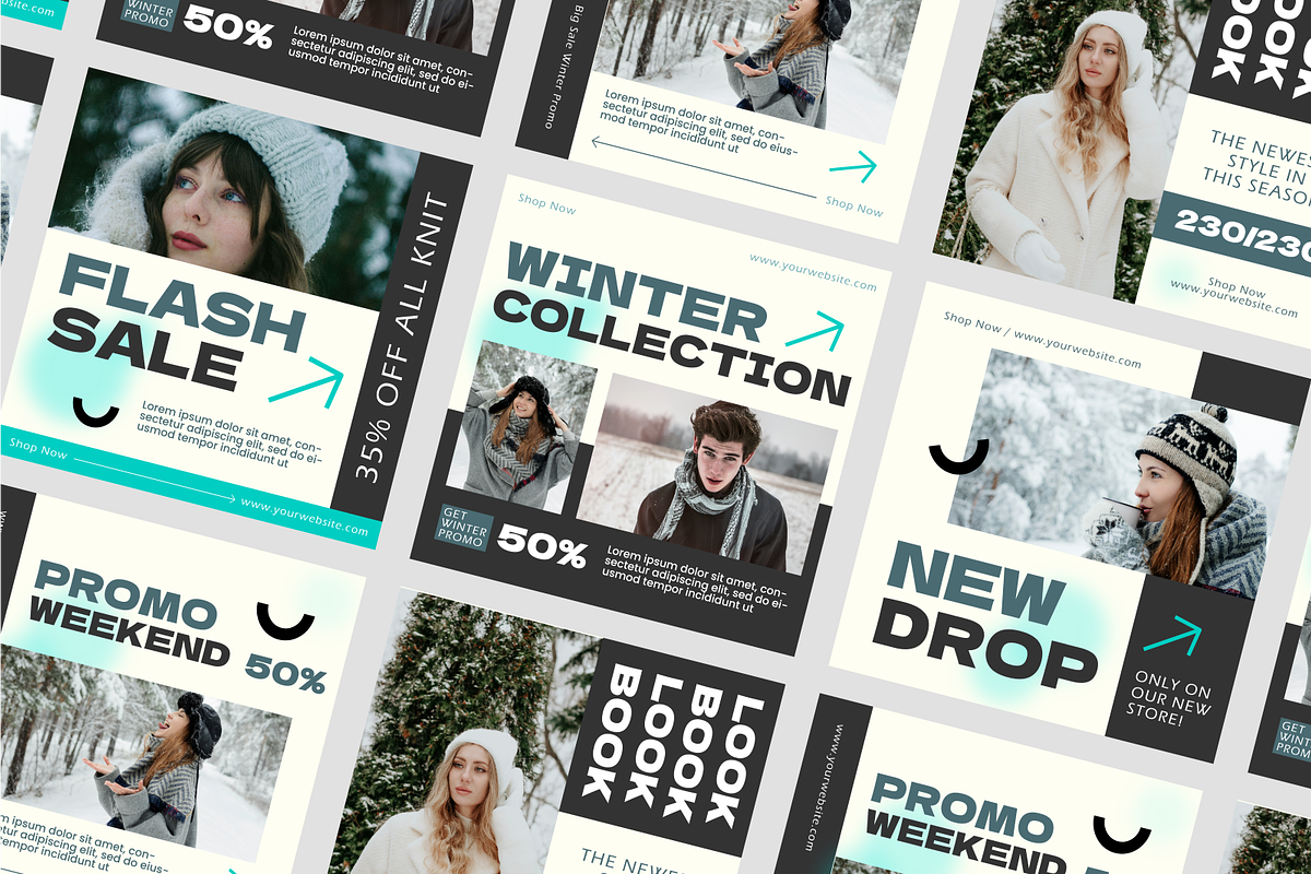 Modern Winter Sale Instagram Post, a Social Media Template by SquidPixey (Photo 5 of 6)