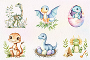 Watercolor Paleontology Dinosaur, an Illustration by CreationArt (Thumbnail 2 of 9)