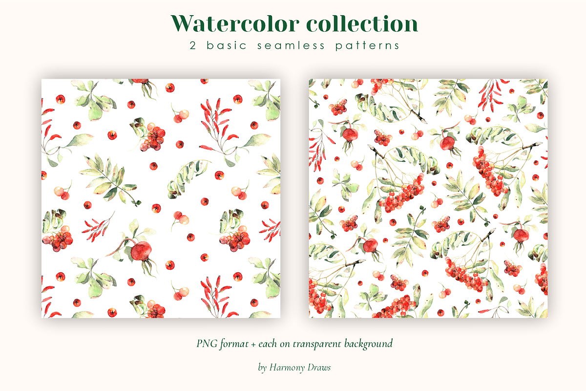 Watercolor rowanberry autumn clipart, a Seasonal Illustration by Harmony Draws (Photo 3 of 8)