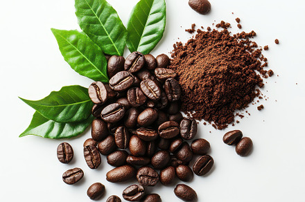 Coffee beans ground coffee green lea, a Background Photo by Pixeness