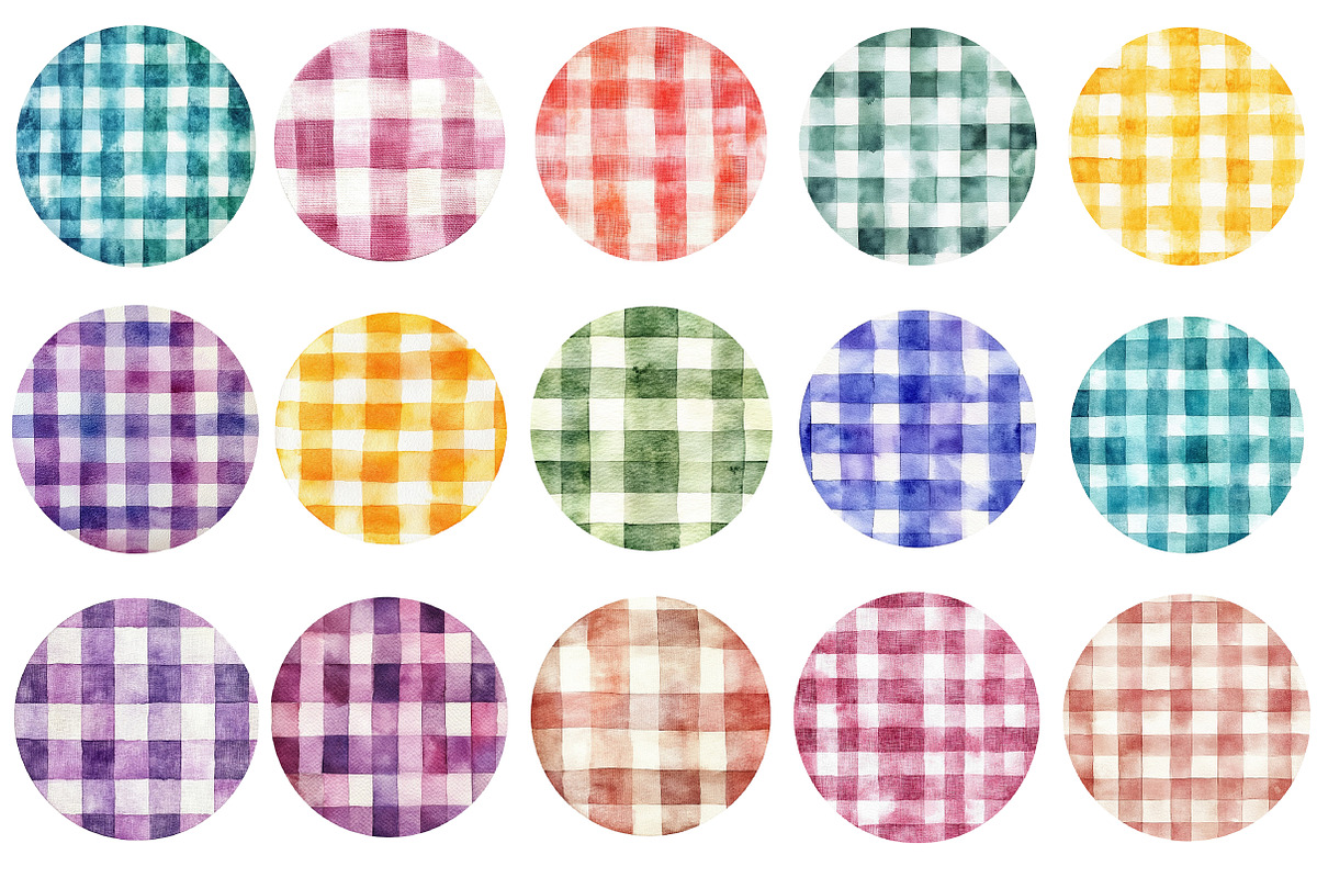 Pastel Gingham Circles PNG, an Illustration by SinaCreation (Photo 2 of 5)