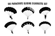 Ski Parachute Gliding Silhouette Set, a Person Illustration by Gfx Expert Team (Thumbnail 3 of 3)