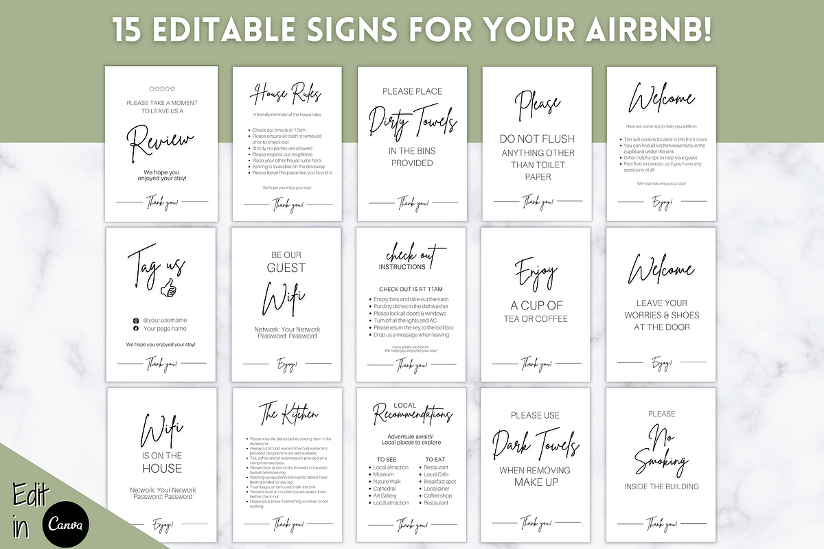 Airbnb HOST Bundle! 45+ Templates!, a Poster Template by Templatables (Photo 9 of 10)
