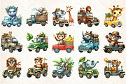 Safari Animal Car Clipart, an Illustration by Rose Art (Thumbnail 2 of 7)
