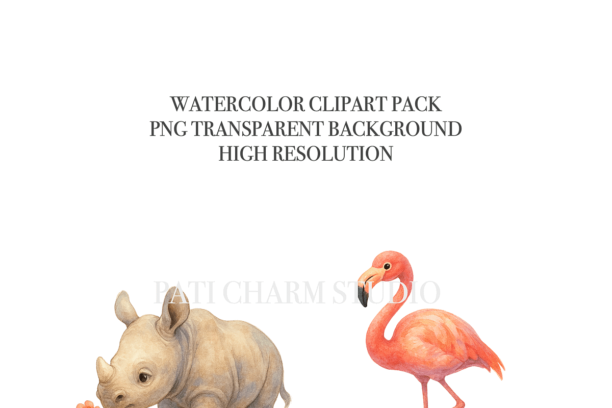 34 Safari Animal Clipart, an Animal Illustration by Pati Charm Studio (Photo 5 of 8)