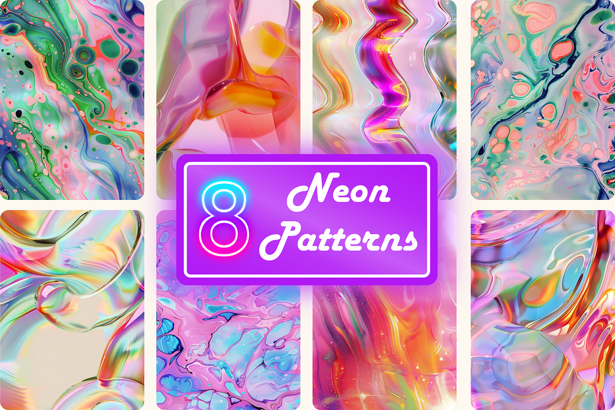 Liquid Ink Holographic Patterns, a Pattern Graphic by Ninterints (Photo 1 of 10)